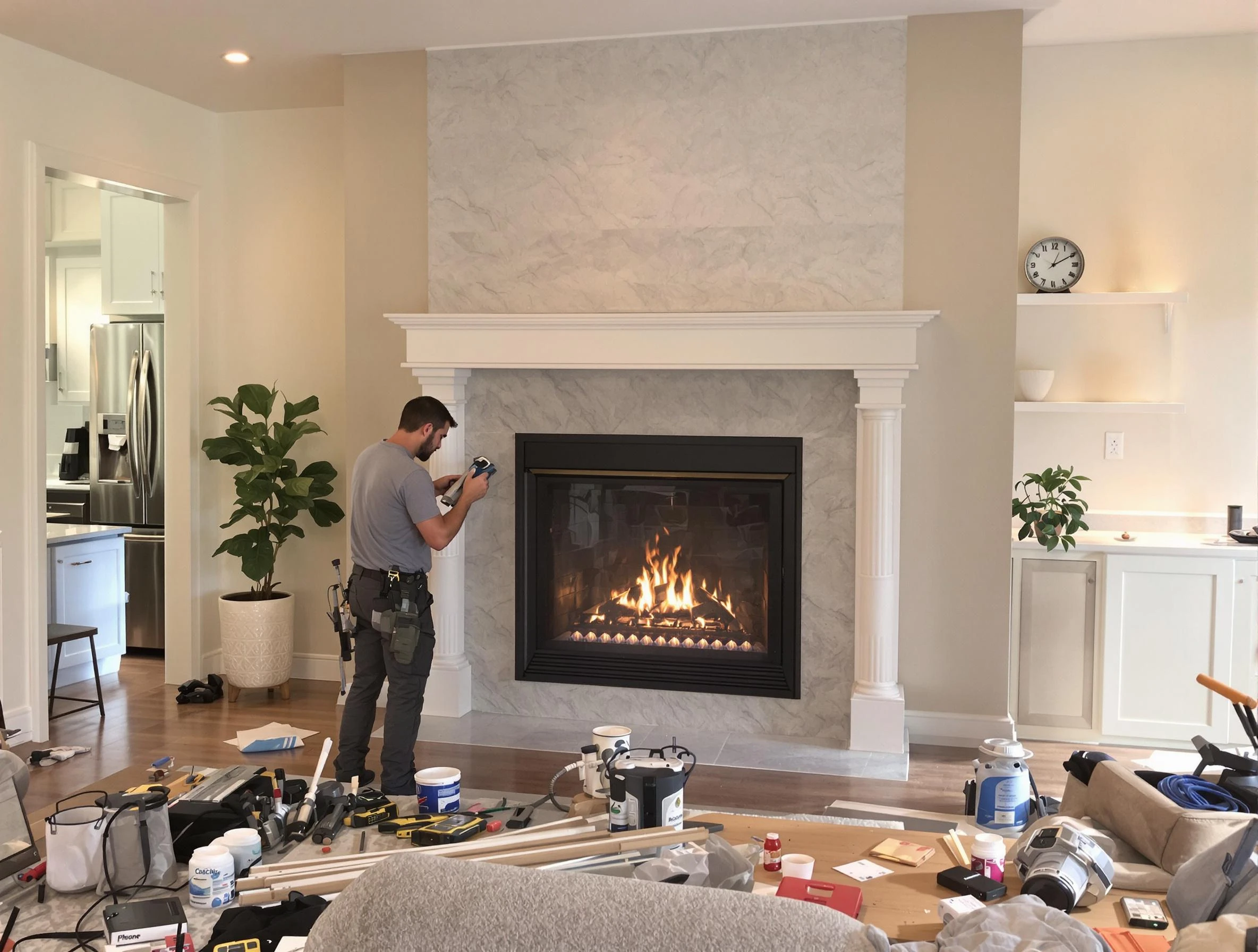 Newly installed fireplace by Sayreville Chimney Sweep in Sayreville, NJ