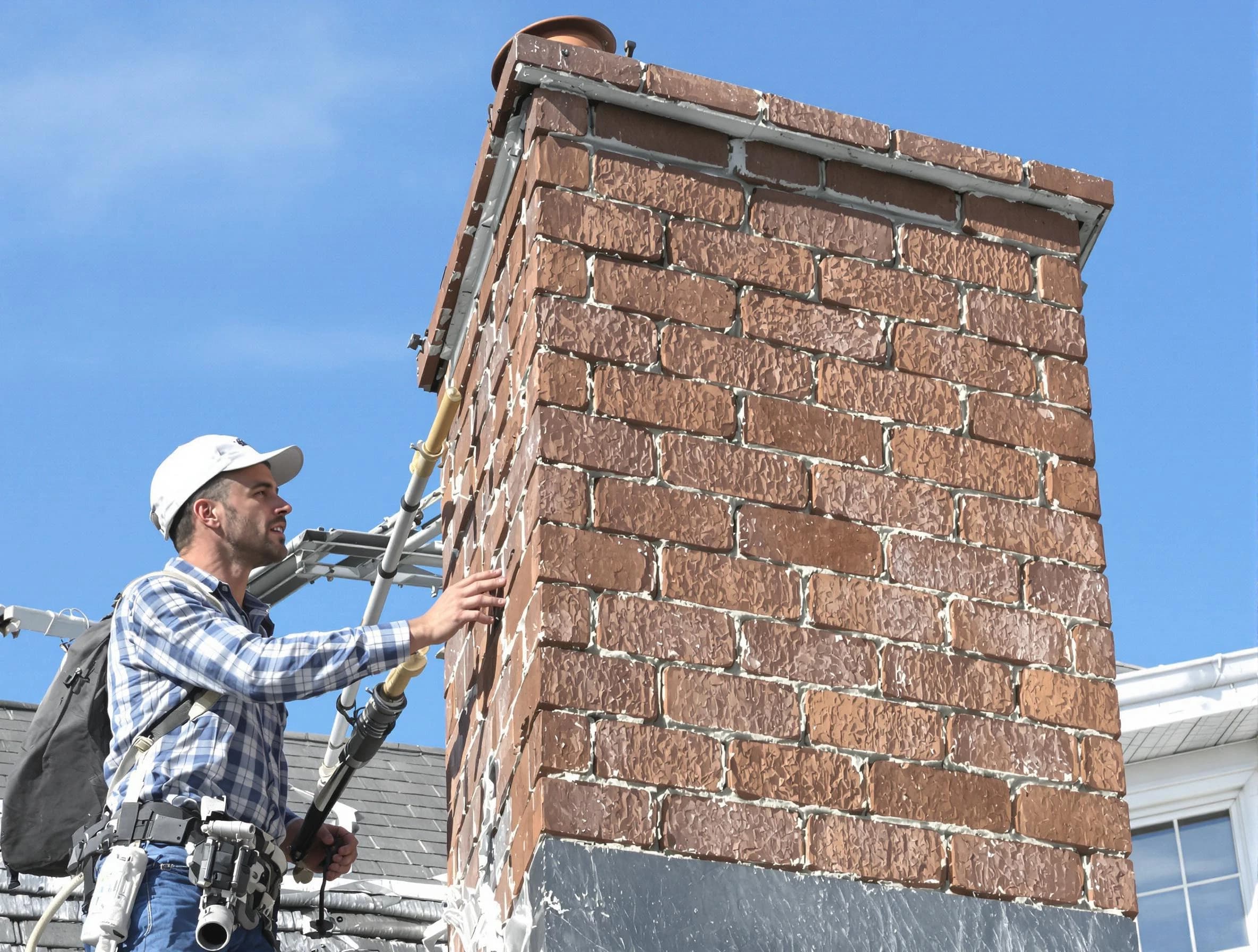 Brickwork for a chimney rebuild by Sayreville Chimney Sweep in Sayreville, NJ
