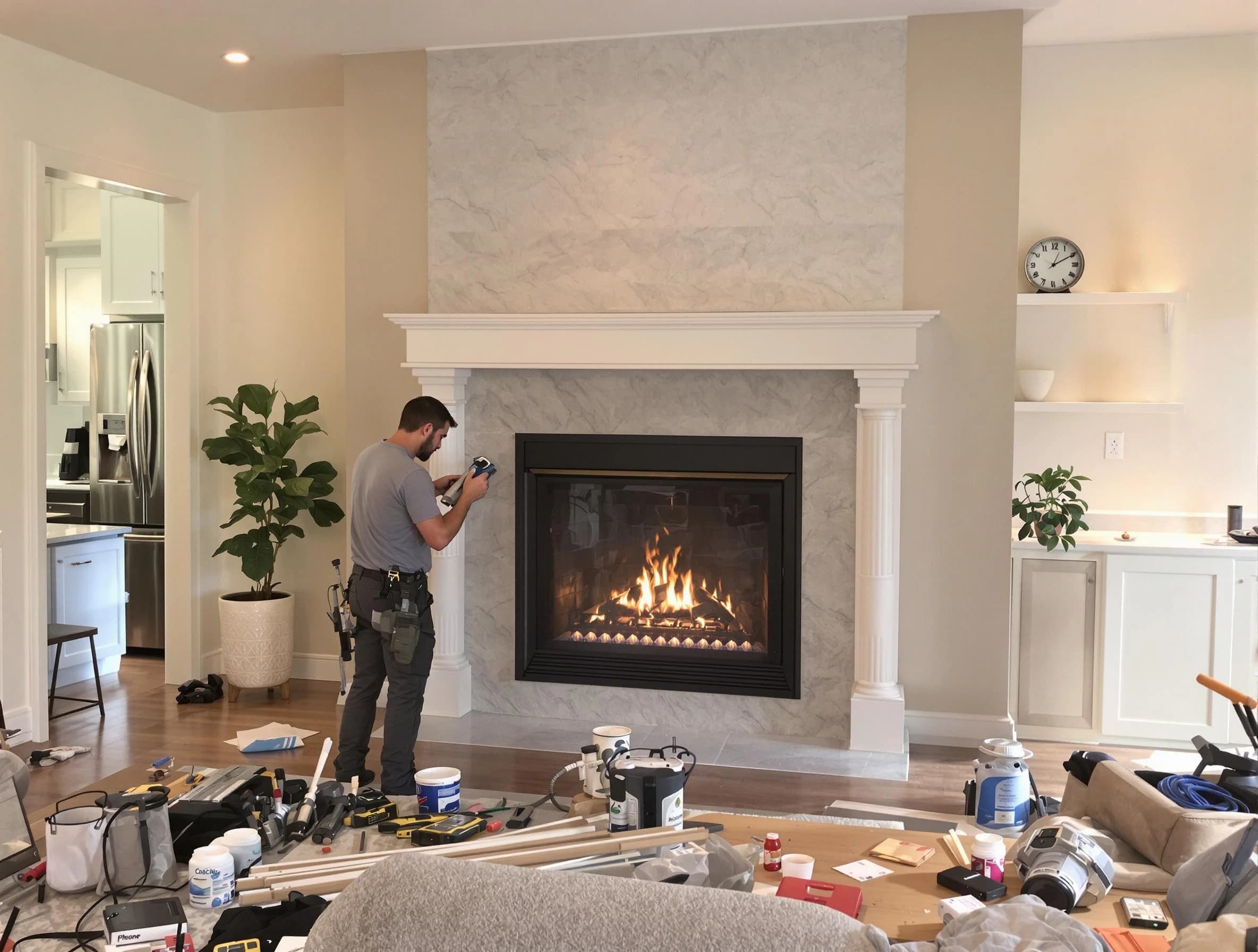 Newly installed fireplace by Sayreville Chimney Sweep in Sayreville, NJ